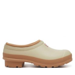 Kalosze Hunter. Brązowe kalosze Hunter, bez wzorów, bez zapięcia. Za 209.99 zł.