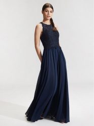 Hey Kyla Sukienka wieczorowa 5AG028HK Granatowy Regular Fit. Niebieskie sukienki Hey Kyla, bez wzorów, z syntetyku, wizytowe, bez kołnierzyka, bez ramiączek. Za 799.99 zł.