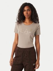 EA7 Emporio Armani T-Shirt 7W001443 AF10373 U6100 Beżowy Slim Fit. Brązowe t-shirty EA7 Emporio Armani, xs, bez wzorów, z bawełny, bez kołnierzyka, bez ramiączek. Za 284.99 zł.