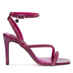 Sandały Nine West. Czerwone sandały Nine West, bez wzorów, bez obcasa, na szpilce, bez zapięcia. Za 259.99 zł.