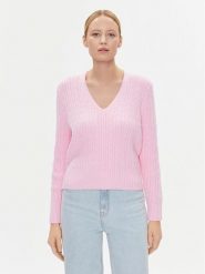 Tommy Hilfiger Sweter WW0WW39017 Różowy Regular Fit. Czerwone swetry Tommy Hilfiger, xxl, bez wzorów, z syntetyku, bez ramiączek. Za 749.99 zł.