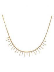 MOODE Naszyjnik "Jade" z elementami ozdobnymi - dł. 42 cm rozmiar: onesize. Żółte naszyjniki MOODE, z materiału, ze stali. Za 43.99 zł.