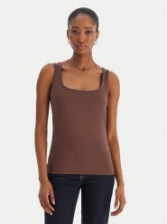 Vero Moda Top Million 10305800 Brązowy Regular Fit. Brązowe topy Vero Moda, xs, bez wzorów, z syntetyku, bez kołnierzyka, bez ramiączek. Za 79.99 zł.