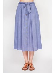 Le Jardin du Lin Lniana spódnica w kolorze niebieskim rozmiar: 34. Niebieskie spódnice Le jardin du lin, bez wzorów, ze lnu, midi. Za 108.99 zł.