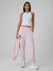 4F Spodnie dresowe joggery z modalem damskie - fioletowe L. Fioletowe spodnie dresowe 4f, bez wzorów, z dresówki. Za 159.99 zł.