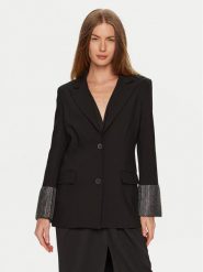 Eleh Marynarka E00277 Czarny Regular Fit. Czarne marynarki i żakiety Eleh, xs, bez wzorów, z syntetyku, bez ramiączek. Za 389.99 zł.