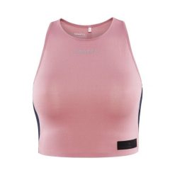 Damski crop top Craft Pro hypervent. Czerwone topy Craft, bez wzorów, sportowe, bez kołnierzyka, bez ramiączek. W wyprzedaży za 131.95 zł.