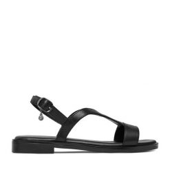 Sandały Lasocki. Czarne sandały Lasocki, bez wzorów, bez obcasa, na płaskiej podeszwie, bez zapięcia. Za 129.99 zł.