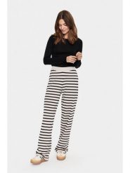 SAINT TROPEZ Spodnie w kolorze kremowo-czarnym rozmiar: XL. Brązowe spodnie materiałowe Saint Tropez, bez wzorów, z materiału, z podwyższonym stanem. Za 126.99 zł.