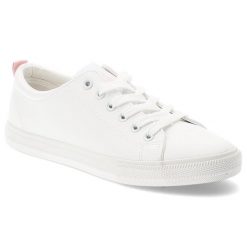 Białe Trampki Big Star Damskie Buty Sportowe. Białe buty sportowe lifestyle BIG STAR, bez wzorów, z materiału, klasyczne, bez zapięcia. Za 149.00 zł.