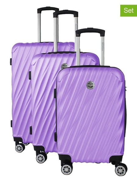 Geographical Norway 3-częściowy zestaw "Swap" w kolorze fioletowym rozmiar: onesize. Różowe walizki Geographical Norway. Za 347.99 zł.