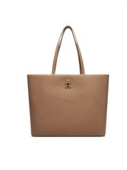 Tommy Hilfiger Torebka Th Modern Tote AW0AW17528 Beżowy. Brązowe shopper bag Tommy Hilfiger, bez wzorów, ze skóry, bez dodatków. Za 749.99 zł.
