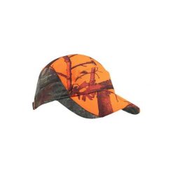 Czapka myśliwska z daszkiem lekka oddychająca 500 damska camo fluo. Brązowe czapki z daszkiem SOLOGNAC, bez wzorów, z materiału, sportowe. Za 39.99 zł.