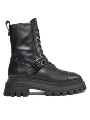 Stuart Weitzman Trapery Maverick Bedford Bte SF022 Czarny. Czarne botki Stuart Weitzman, bez wzorów, ze skóry, bez obcasa, bez zapięcia. Za 3,349.00 zł.