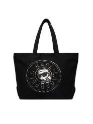 KARL LAGERFELD Torebka B2W50030 Czarny. Czarne shopper bag KARL LAGERFELD, bez wzorów, z materiału, bez dodatków. Za 389.99 zł.