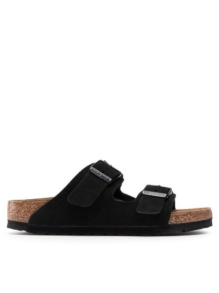 Birkenstock Klapki Arizona Bs 0951323 Czarny. Czarne klapki Birkenstock, bez wzorów, ze skóry, bez obcasa, bez zapięcia. Za 539.99 zł.