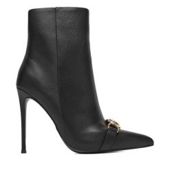 Botki Eva Minge. Czarne botki Eva Minge, bez wzorów, bez obcasa, na szpilce, bez zapięcia. Za 459.99 zł.