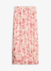 Spódnica plisowana z szyfonu z efektem marszczenia. Czerwone spódnice bonprix, bez wzorów, z szyfonu, eleganckie. Za 149.99 zł.