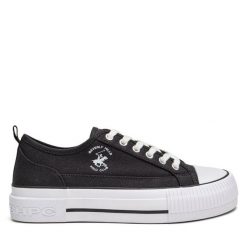 Trampki Beverly Hills Polo Club. Czarne trampki Beverly Hills Polo Club, bez wzorów, bez zapięcia. Za 149.99 zł.