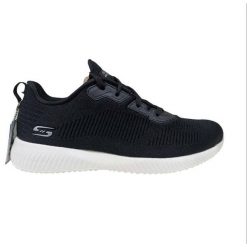 Buty damskie SKECHERS Bobs Squad Tough Talk. Czarne buty treningowe Skechers, bez wzorów, bez zapięcia, trekkingowe, skechers sport. Za 139.00 zł.