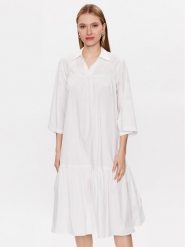 Moss Copenhagen Sukienka koszulowa Danaya 17266 Biały Regular Fit. Białe sukienki Moss Copenhagen, xs, bez wzorów, z bawełny, bez kołnierzyka, bez ramiączek, koszulowe. Za 179.99 zł.