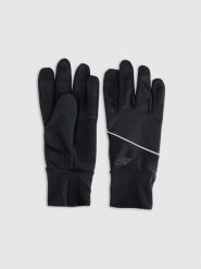 4F Rękawiczki softshellowe Touch Screen uniseks - czarne XL. Czarne rękawiczki 4f, bez wzorów, z softshellu, klasyczne. Za 69.99 zł.