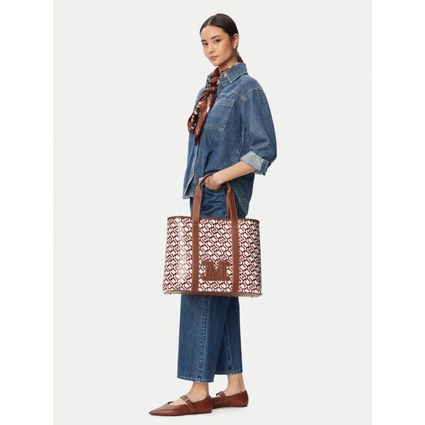 Torebka Max Mara Beachwear. Brązowe shopper bag Max Mara Beachwear, bez wzorów, bez dodatków. Za 944.99 zł.