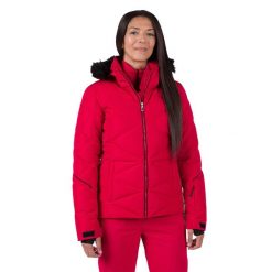 Kurtka narciarska damska Rossignol Staci Pearly Jkt. Czerwone kurtki narciarskie Rossignol, na zimę, xs, bez wzorów, bez kaptura, narciarskie. W wyprzedaży za 1,136.35 zł.