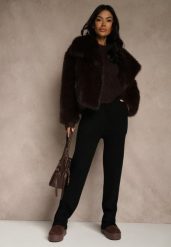 Czarne Spodnie z Wełną ze Sznurkiem i Ozdobnymi Kieszeniami Moneressa. Czarne jeansy Renee, bez wzorów, z jeansu. Za 69.99 zł.