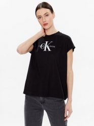 Calvin Klein Jeans T-Shirt J20J220717 Czarny Relaxed Fit. Czarne t-shirty Calvin Klein Jeans, s, bez wzorów, z bawełny, bez kołnierzyka, bez ramiączek. Za 139.99 zł.