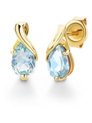 Diamant Exquis Złote kolczyki-wkrętki z topazami rozmiar: onesize. Niebieskie kolczyki Diamant Exquis, z topazem, złote. Za 404.99 zł.