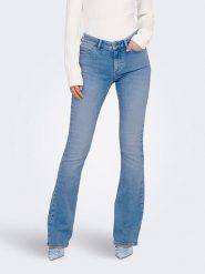 ONLY Dżinsy - Flared fit - w kolorze błękitnym rozmiar: M/L32. Niebieskie jeansy ONLY, l, z aplikacjami, z bawełny, klasyczne. Za 143.90 zł.