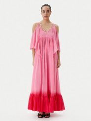 PINKO Sukienka letnia Io Canto Abito 104950 A2G4 Różowy Relaxed Fit. Czerwone sukienki Pinko, bez wzorów, z bawełny, bez kołnierzyka, bez ramiączek. Za 999.99 zł.