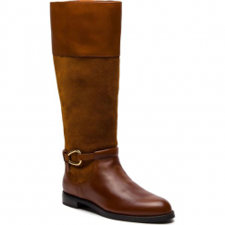 Oficerki LAUREN RALPH LAUREN - Harlee 802719120001 Deepsaddletan/Whiskey. Brązowe kozaki Lauren Ralph Lauren, z materiału. Za 879.90 zł.