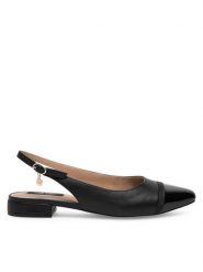 Nine West Sandały SY2124 Czarny. Czarne sandały Nine West, bez wzorów, z syntetyku, bez obcasa, na płaskiej podeszwie, bez zapięcia. Za 199.99 zł.
