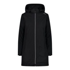 Parka dla kobiet CMP. Czarne płaszcze CMP, xs, bez wzorów, sportowe, bez kaptura. W wyprzedaży za 471.60 zł.