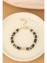 Atelier MIU Pozłacana bransoletka z agatem rozmiar: onesize. Czarne bransoletki atelier MIU, z agatem, pozłacane. Za 39.99 zł.