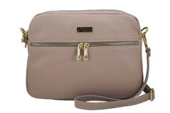 Listonoszka skórzana BARBERINI'S 979-18 pudrowa. Czerwone shopper bag Barberinis, bez wzorów, ze skóry, biznesowe, duże, bez dodatków. Za 229.99 zł.