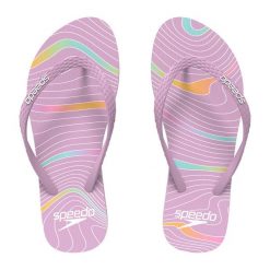 Klapki basenowe damskie Speedo Flip Flop Af. Fioletowe klapki Speedo, bez wzorów, sportowe, bez obcasa, bez zapięcia. Za 99.99 zł.
