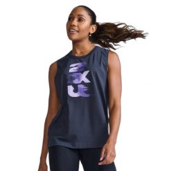 Damski tank top 2XU Form. Niebieskie topy 2XU, bez wzorów, sportowe, bez kołnierzyka, bez ramiączek. Za 255.00 zł.