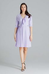 Elegancka Sukienka z Plisowanym Dołem - Fioletowa. Fioletowe sukienki Figl, l, bez wzorów, z elastanu, eleganckie, bez kołnierzyka, bez ramiączek, plisowane. Za 289.00 zł.