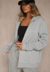 Szara Bluza Rozpinana z Kapturem Ozdobiona Sznurkami Odiola. Szare bluzy z kapturem Renee, l, z aplikacjami, z jeansu, z kapturem. Za 69.99 zł.