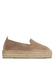 Manebi Espadryle Double Sole Espadrilles W 1.9 D0 Beżowy. Brązowe espadryle Manebi, bez wzorów, ze skóry, bez obcasa. Za 399.99 zł.