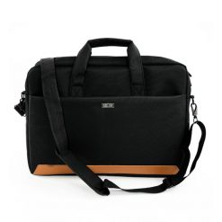 Torba na laptop materiałowa Solier SM03 Darwen czarna. Czarne torby na laptopa Solier, bez wzorów, z materiału, na ramię. Za 69.00 zł.