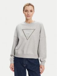 Guess Bluza W5YQ04 KC8I0 Szary Regular Fit. Szare bluzy Guess, xxl, z aplikacjami, z bawełny, bez ramiączek, bez kaptura. Za 299.99 zł.