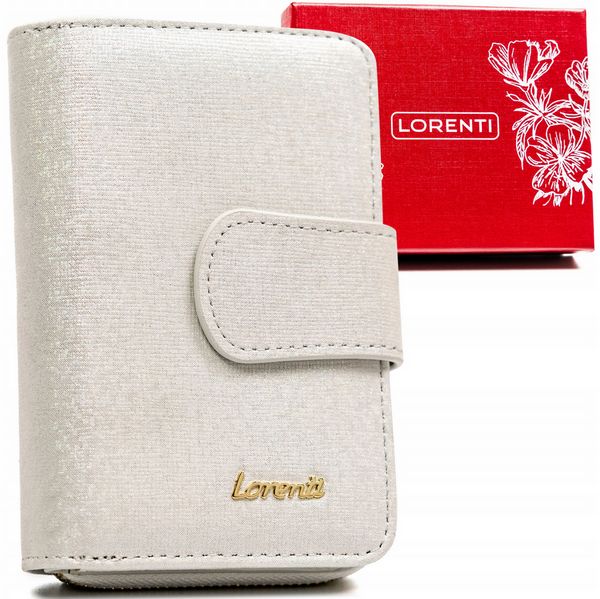 Portfel damski Lorenti 76115-BRS srebrny. Szare portfele LORENTI, bez wzorów, ze skóry. Za 95.99 zł.