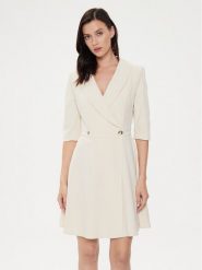 Rinascimento Sukienka koktajlowa CFC0118280003 Écru Regular Fit. Sukienki Rinascimento, l, bez wzorów, z syntetyku, wizytowe, bez kołnierzyka, bez ramiączek. Za 379.99 zł.