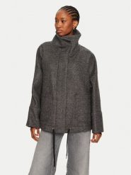 PINKO Płaszcz wełniany Forbice 104040 A23R Szary Regular Fit. Szare płaszcze Pinko, na zimę, s, bez wzorów, z wełny, bez kaptura. Za 2,899.00 zł.