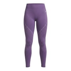 LEGGINSY VANISH BEZ SZWÓW FIOLETOWE DAMSKIE. Fioletowe legginsy Under Armour, bez wzorów, z dzianiny, długie. Za 308.20 zł.