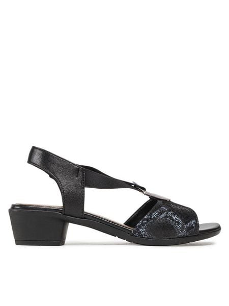 Go Soft Sandały WI23-BETTY-06 Czarny. Czarne sandały GO SOFT, bez wzorów, ze skóry, bez obcasa, na słupku, bez zapięcia. Za 179.99 zł.